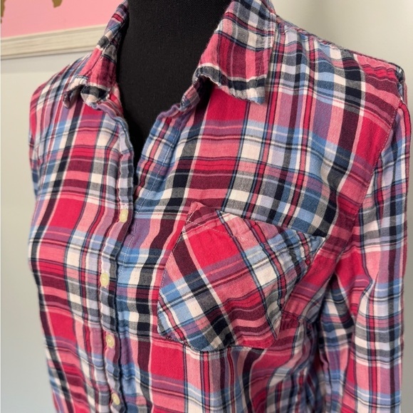 Talbots Plaid 3/4 Button Up Long Sleeve Women’s (S) - Picture 3 of 7